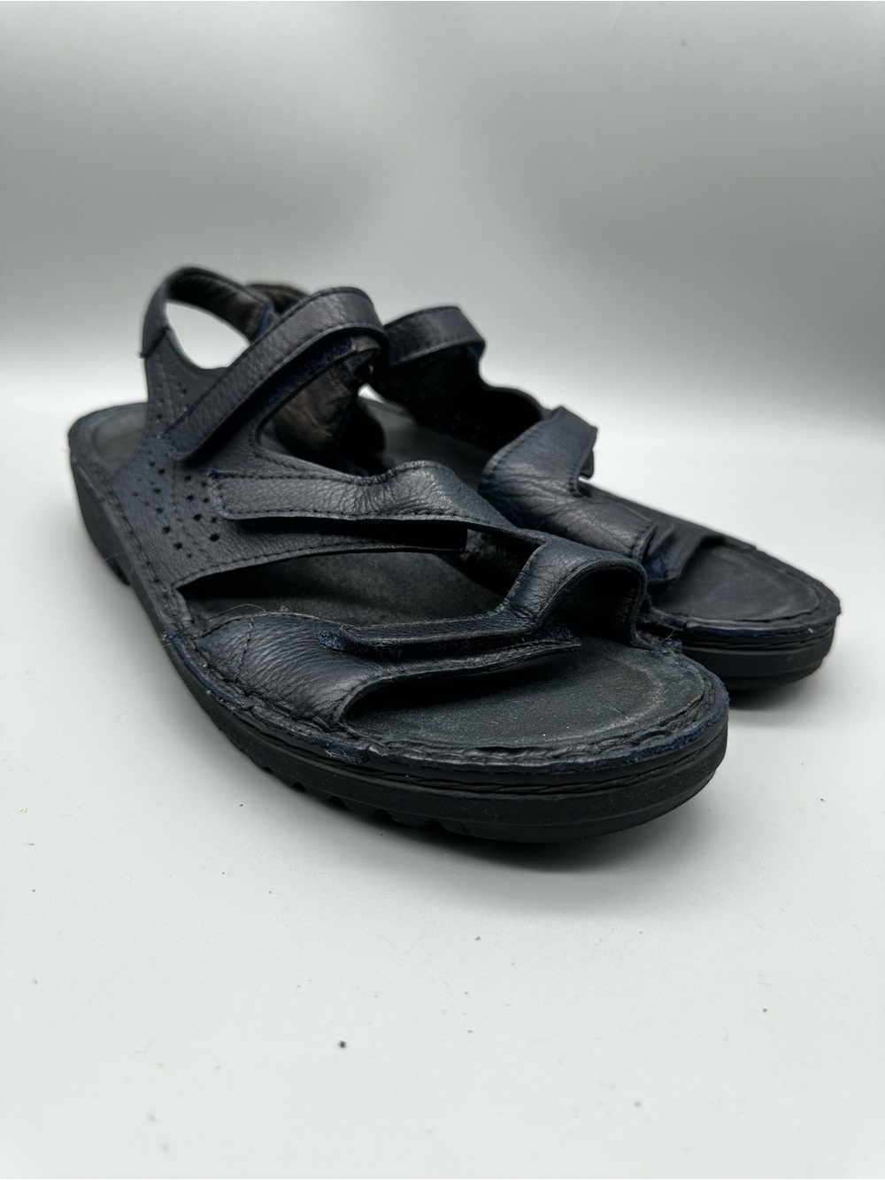 Naot Birgit Navy Blue Leather Adjustable Strap Walking Sandals Size 39
